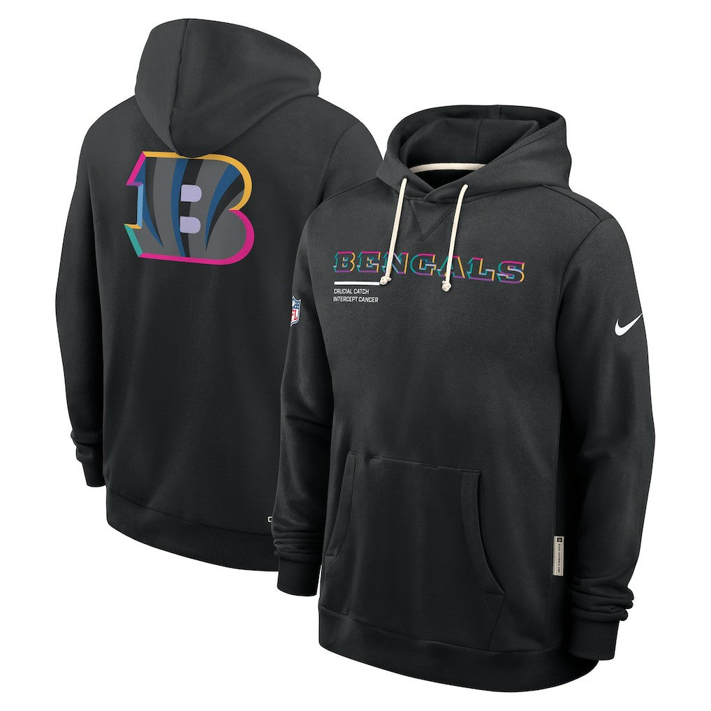 Cincinnati Bengals 2025 NFL Crucial Catch Sideline Standard Issue Dri-FIT Hoodie Black