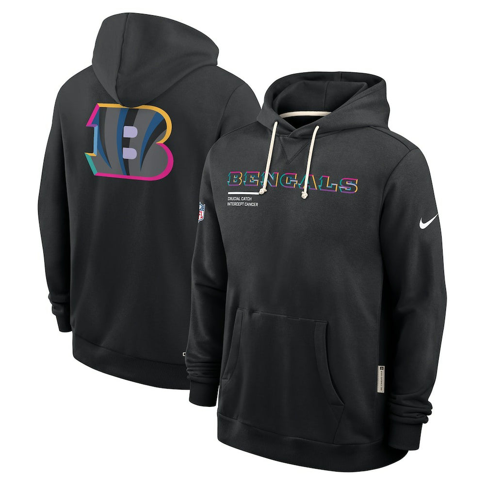 Cincinnati Bengals 2025 NFL Crucial Catch Sideline Standard Issue Dri-FIT Hoodie Black