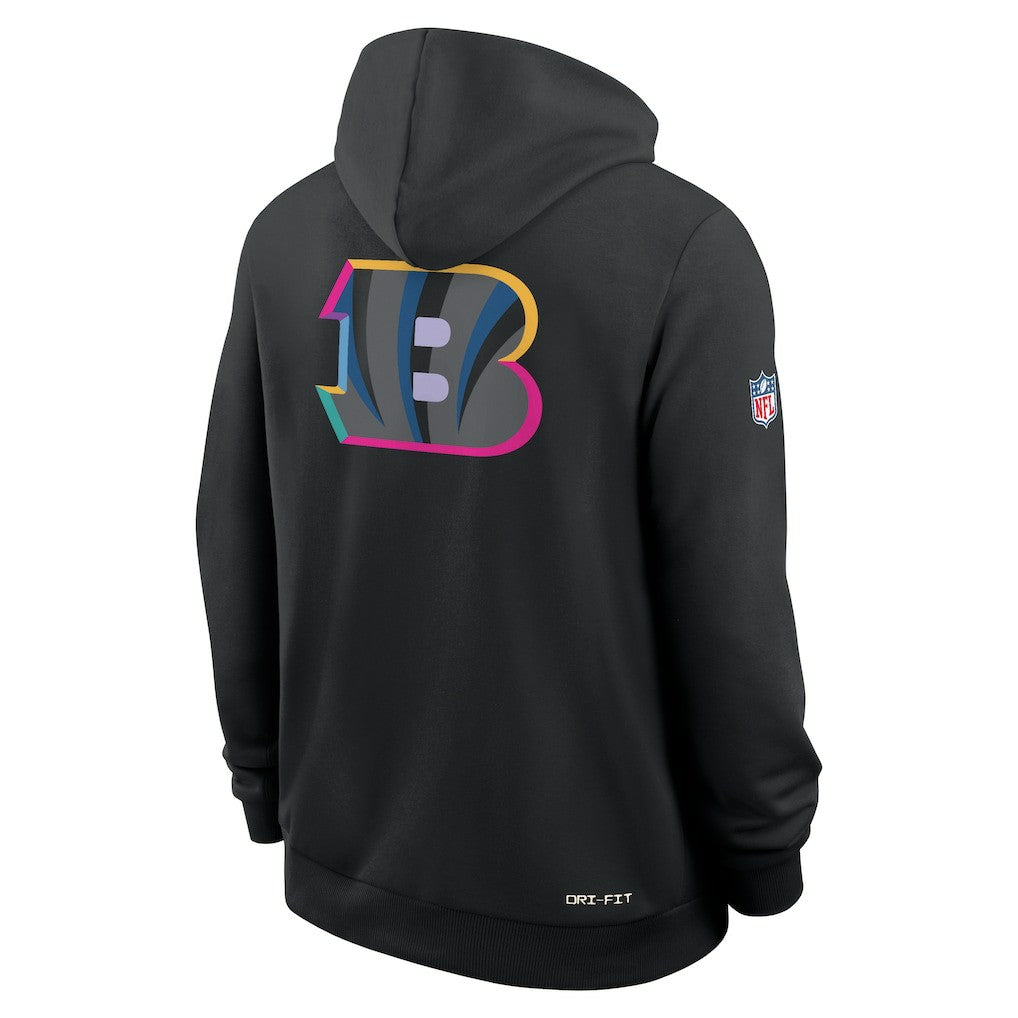 Cincinnati Bengals 2025 NFL Crucial Catch Sideline Standard Issue Dri-FIT Hoodie Black