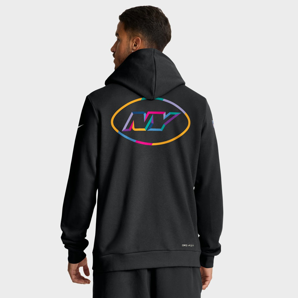 New York Jets 2025 NFL Crucial Catch Sideline Standard Issue Dri-FIT Hoodie Black