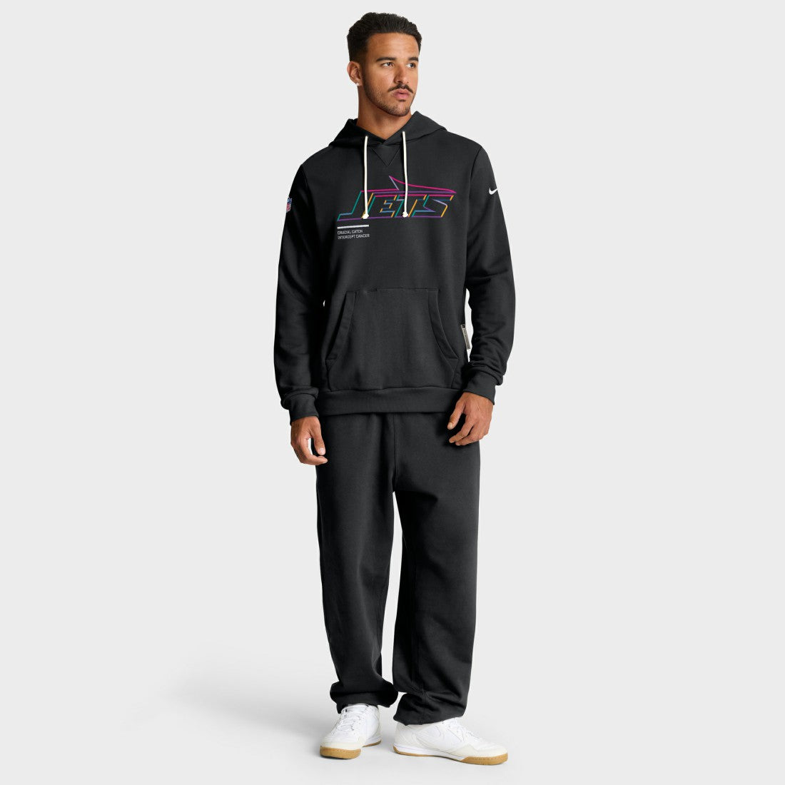New York Jets 2025 NFL Crucial Catch Sideline Standard Issue Dri-FIT Hoodie Black