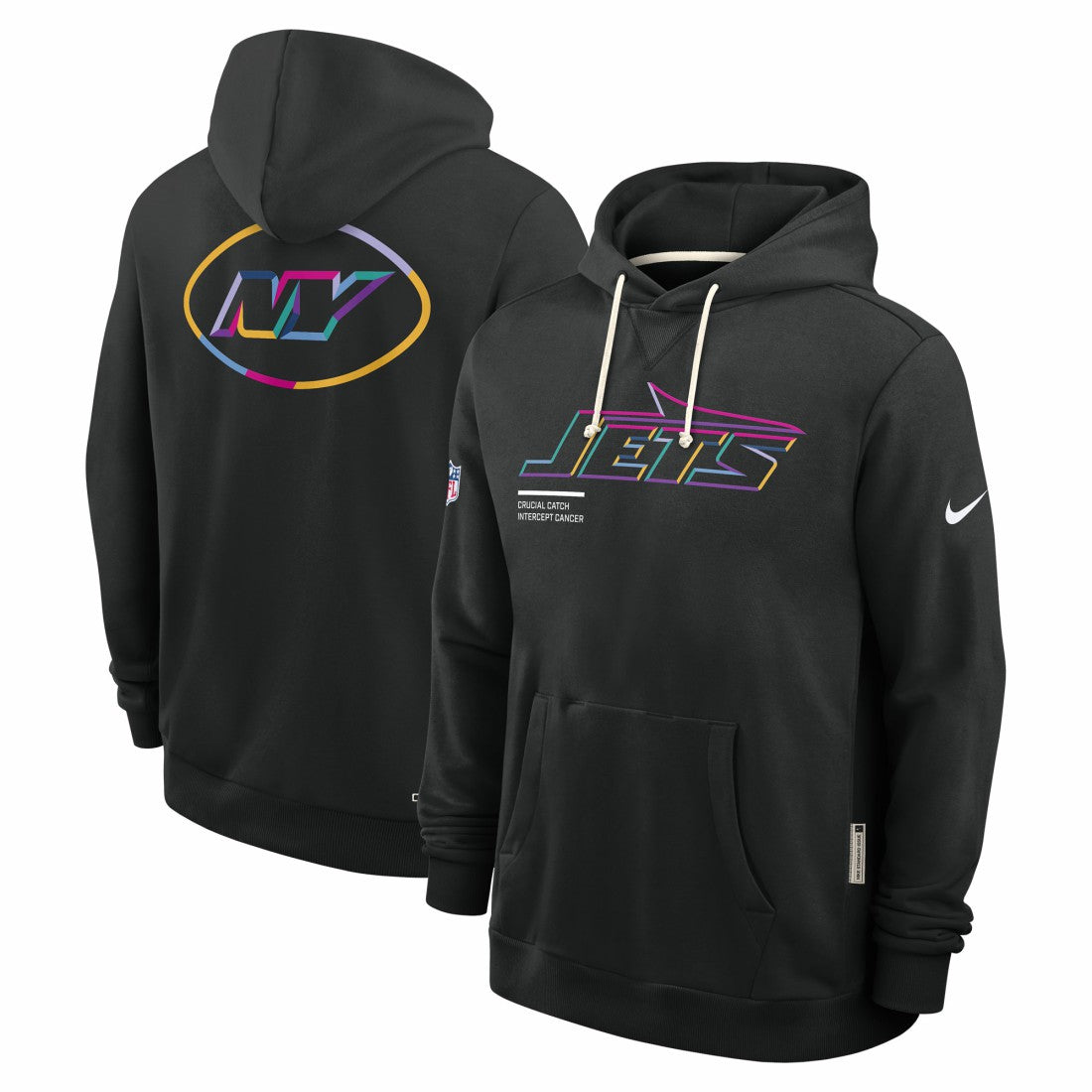 New York Jets 2025 NFL Crucial Catch Sideline Standard Issue Dri-FIT Hoodie Black