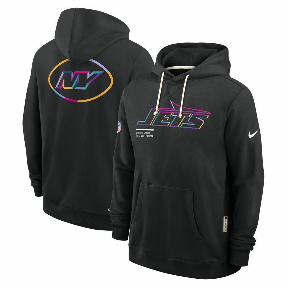 New York Jets 2025 NFL Crucial Catch Sideline Standard Issue Dri-FIT Hoodie Black