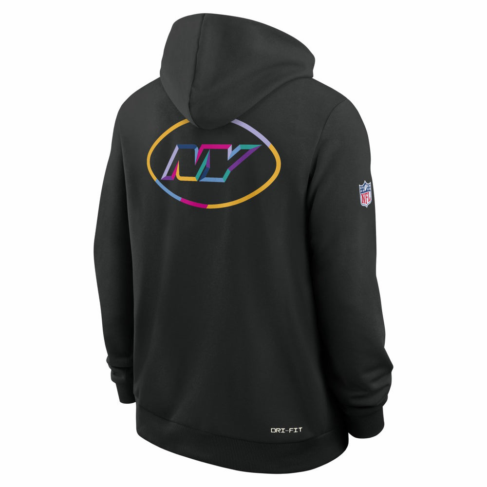 New York Jets 2025 NFL Crucial Catch Sideline Standard Issue Dri-FIT Hoodie Black