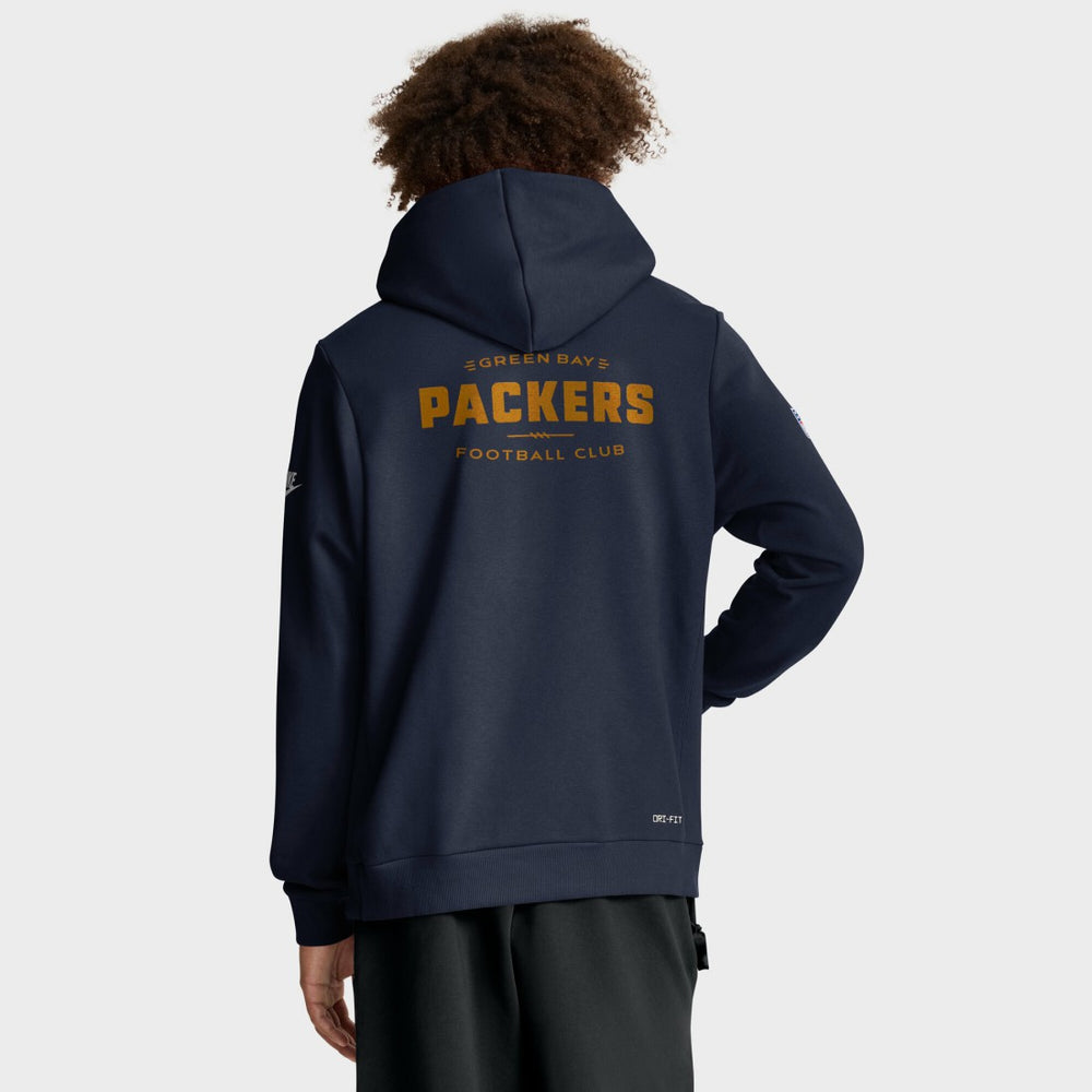 Green Bay Packers The 1923 Classic Sideline Dri-FIT Pullover Hoodie Navy