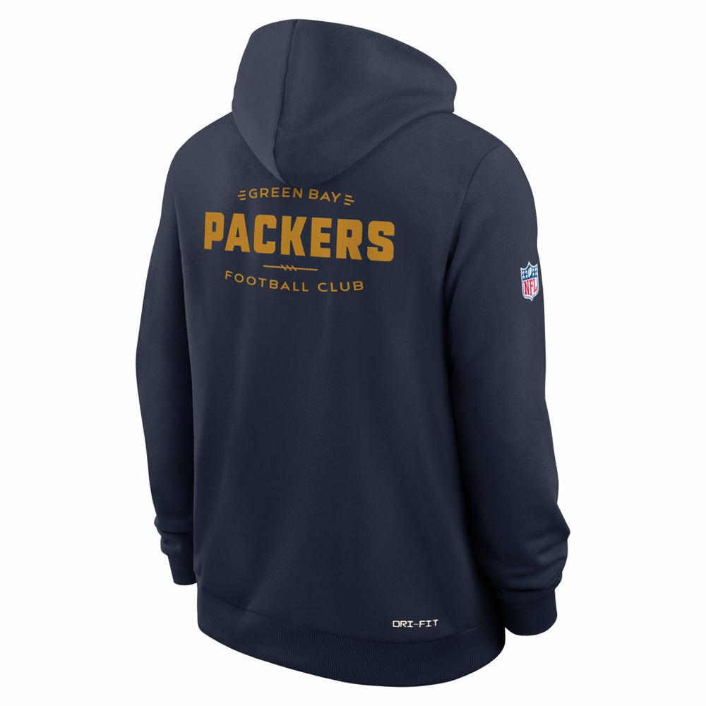 Green Bay Packers The 1923 Classic Sideline Dri-FIT Pullover Hoodie Navy