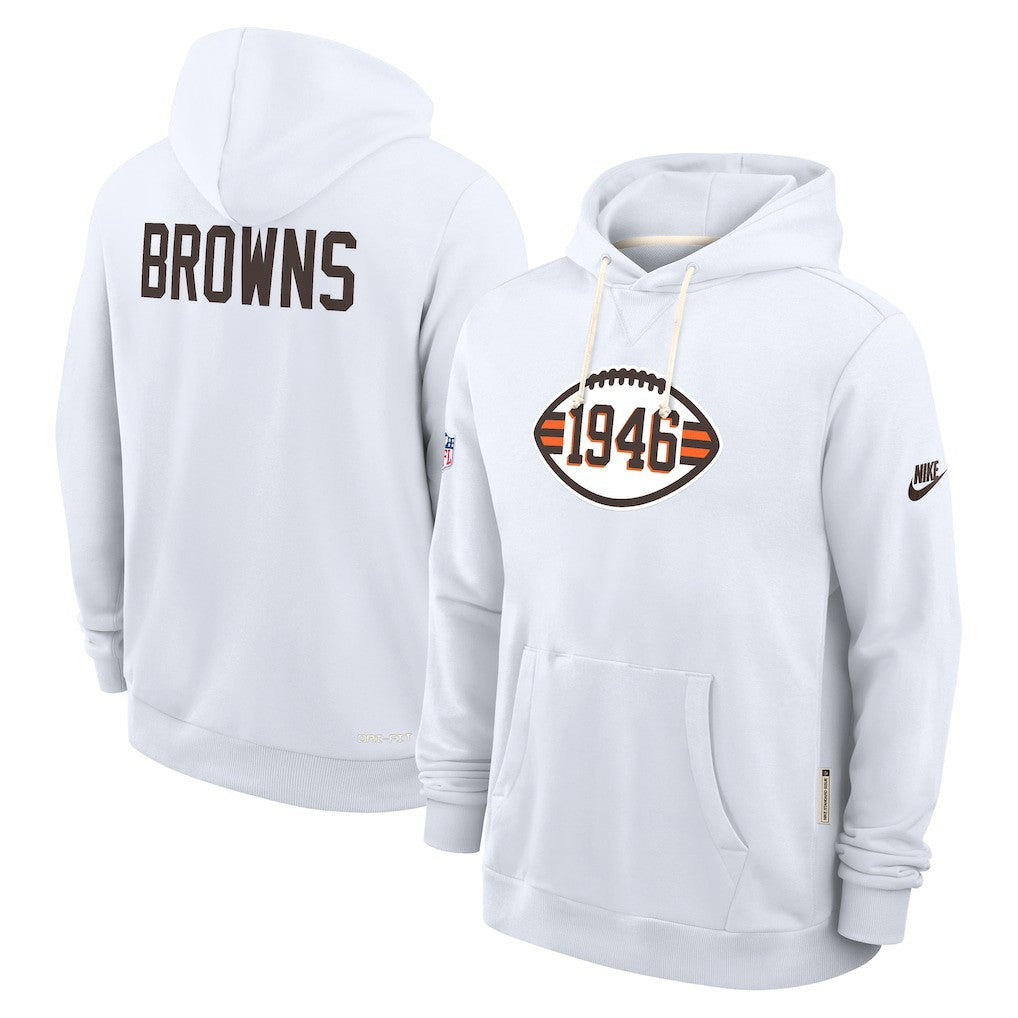 Cleveland Browns Sideline Standard Issue Alt 2 Dri-FIT Hoodie White