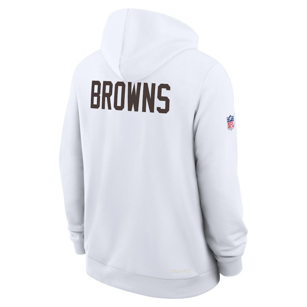 Cleveland Browns Sideline Standard Issue Alt 2 Dri-FIT Hoodie White