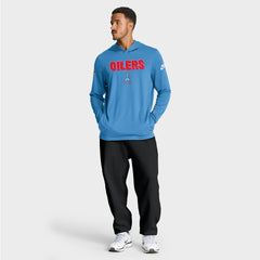 Tennessee Titans Sideline Oilers Throwback Dri-FIT Long Sleeve Hoodie T-Shirt Light Blue