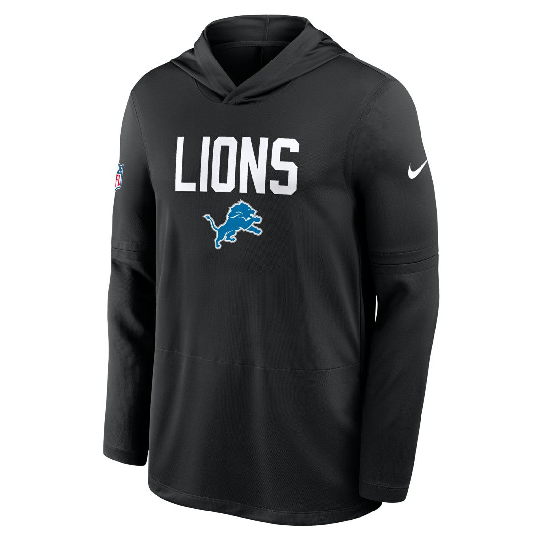 Detroit Lions Sideline Pass Accuracy Dri-FIT Long Sleeve Hoodie T-Shirt Black