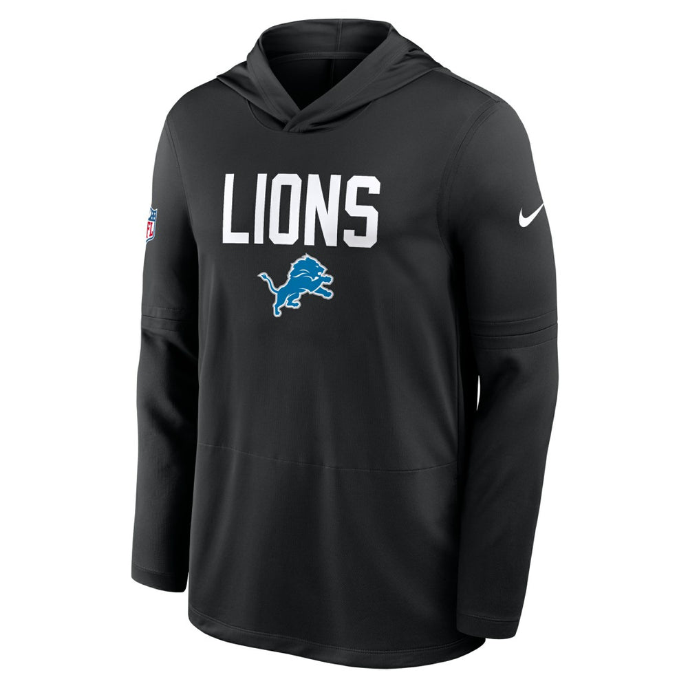 Detroit Lions Sideline Pass Accuracy Dri-FIT Long Sleeve Hoodie T-Shirt Black