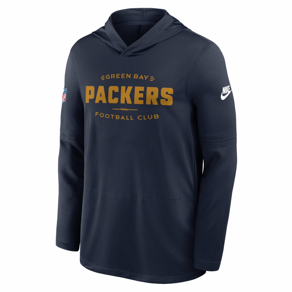 Green Bay Packers The 1923 Classic Pass Accuracy Dri-FIT Long Sleeve Hoodie T-Shirt Navy