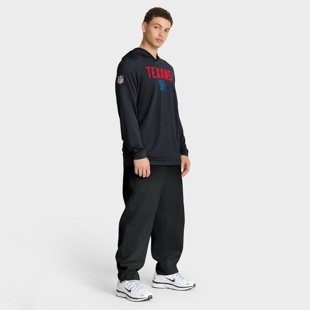 Houston Texans Sideline Pass Accuracy Dri-FIT Long Sleeve Hoodie T-Shirt  Blue