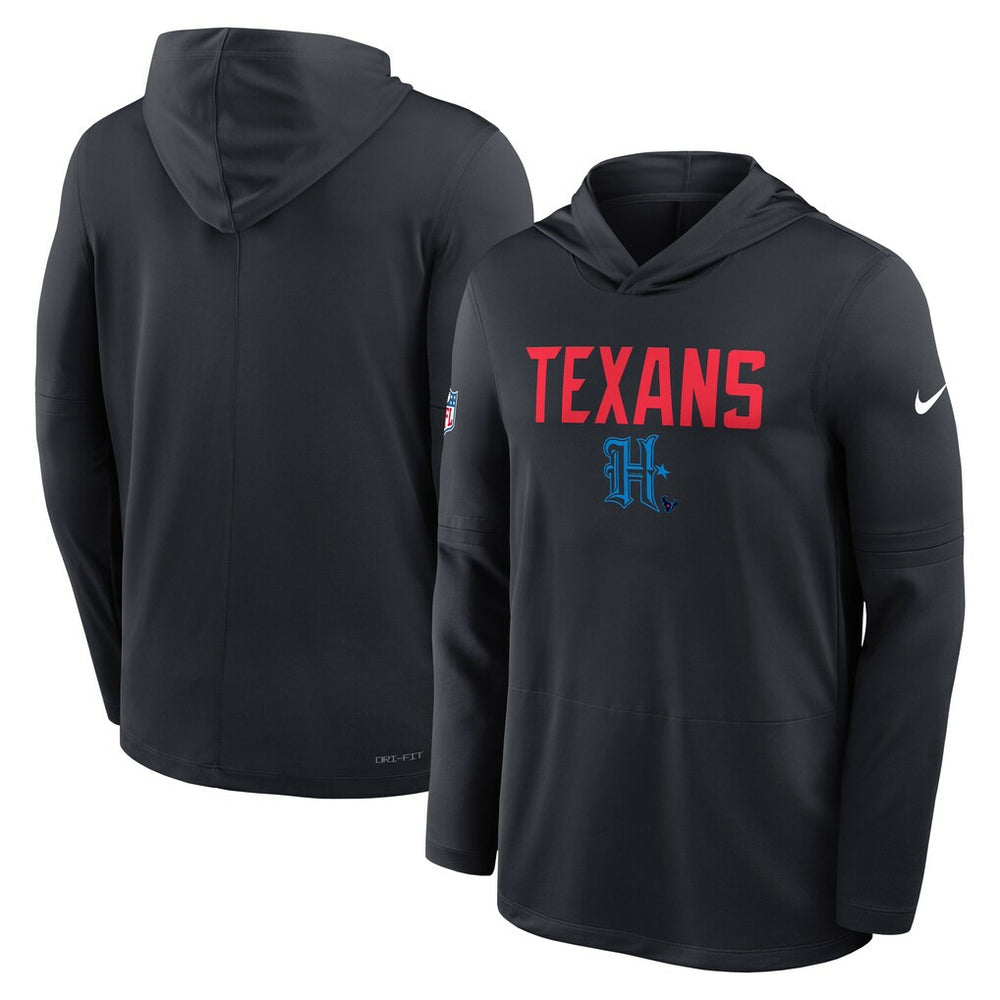 Houston Texans Sideline Pass Accuracy Dri-FIT Long Sleeve Hoodie T-Shirt  Blue