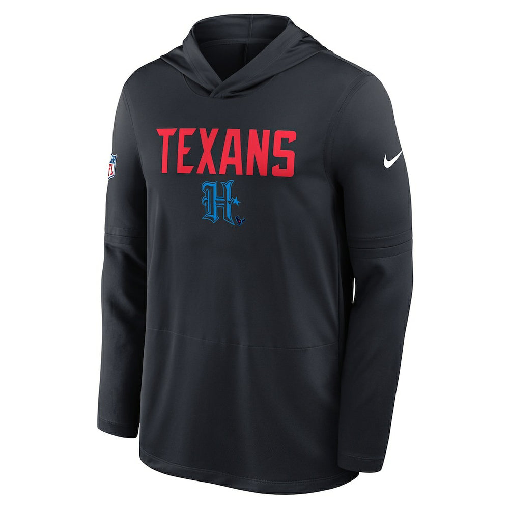 Houston Texans Sideline Pass Accuracy Dri-FIT Long Sleeve Hoodie T-Shirt  Blue