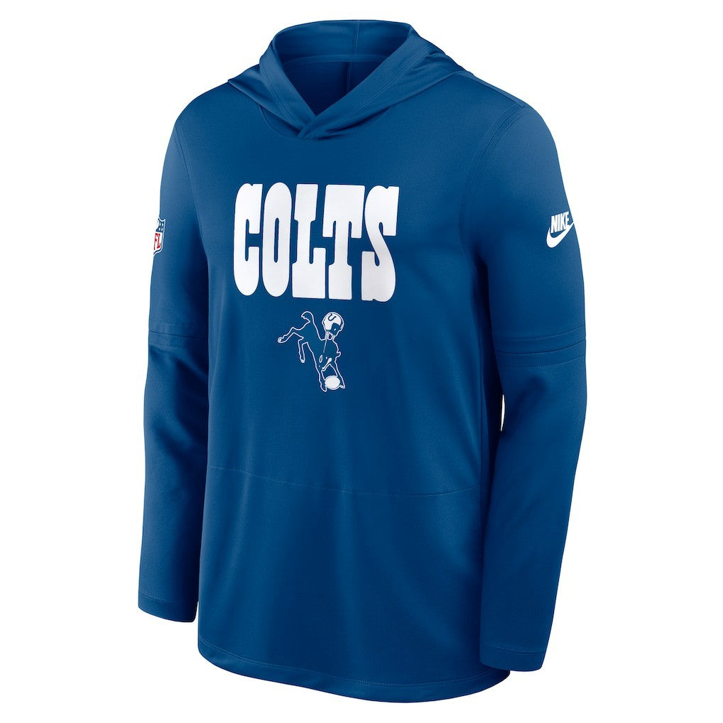 Indianapolis Colts Sideline Pass Accuracy Dri-FIT Long Sleeve Hoodie T-Shirt Royal