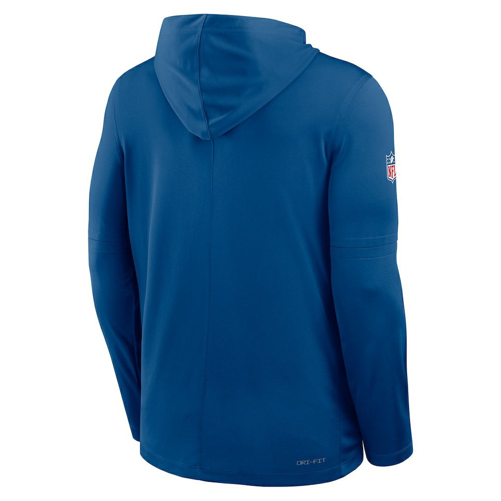 Indianapolis Colts Sideline Pass Accuracy Dri-FIT Long Sleeve Hoodie T-Shirt Royal
