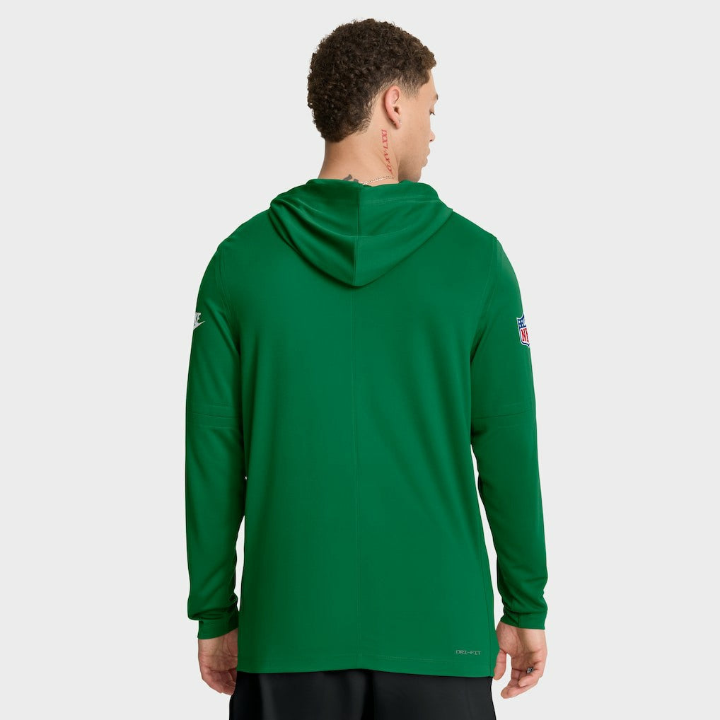 Philadelphia Eagles Sideline Pass Accuracy Dri-FIT Long Sleeve Hoodie T-Shirt  Kelly Green