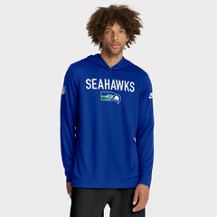 Seattle Seahawks Sideline Pass Accuracy Dri-FIT Long Sleeve Hoodie T-Shirt Royal