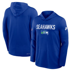 Seattle Seahawks Sideline Pass Accuracy Dri-FIT Long Sleeve Hoodie T-Shirt Royal