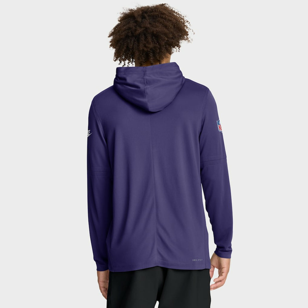 Minnesota Vikings Sideline Pass Accuracy Dri-FIT Long Sleeve Hoodie T-Shirt Purple