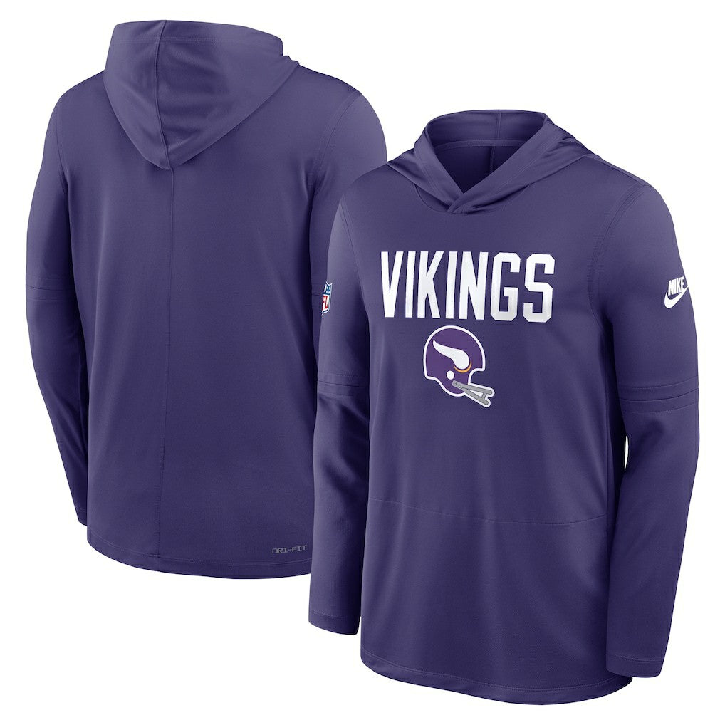 Minnesota Vikings Sideline Pass Accuracy Dri-FIT Long Sleeve Hoodie T-Shirt Purple