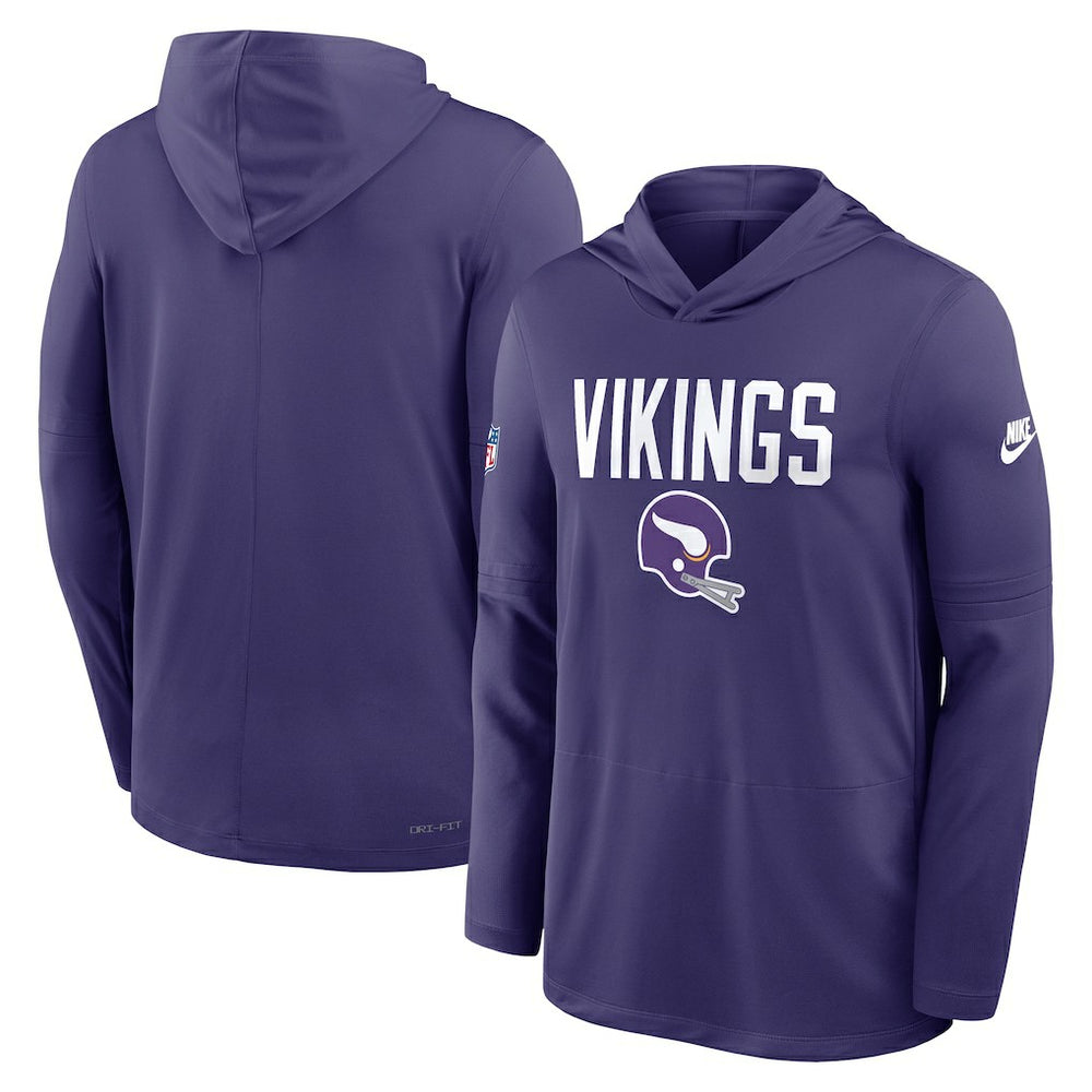 Minnesota Vikings Sideline Pass Accuracy Dri-FIT Long Sleeve Hoodie T-Shirt Purple