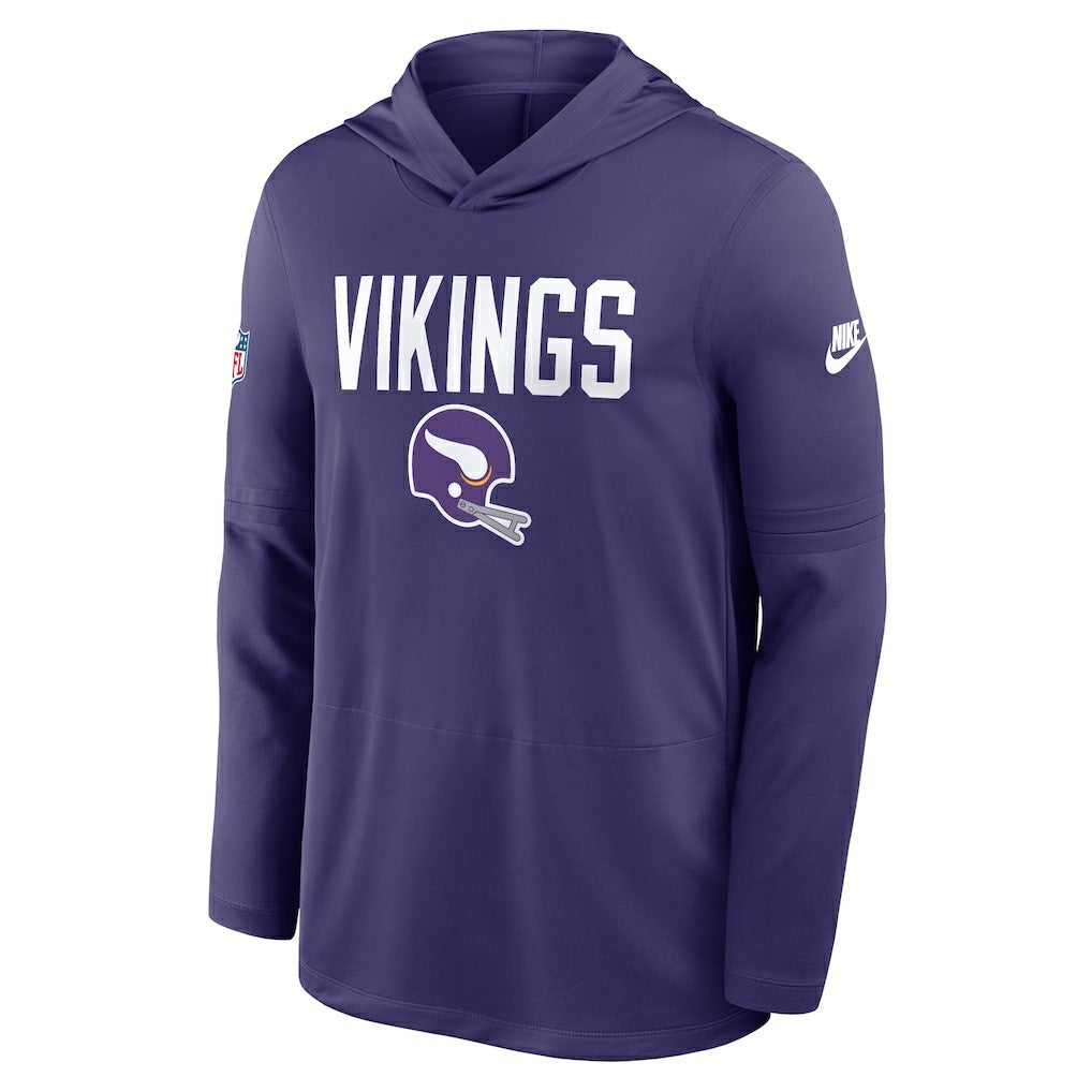 Minnesota Vikings Sideline Pass Accuracy Dri-FIT Long Sleeve Hoodie T-Shirt Purple