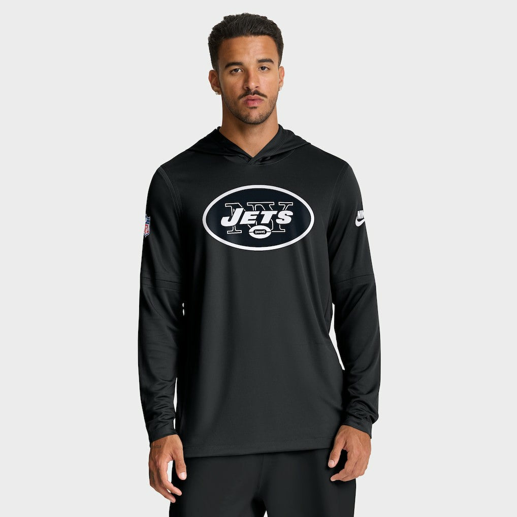 New York Jets Sideline Pass Accuracy Dri-FIT Long Sleeve Hoodie T-Shirt Black