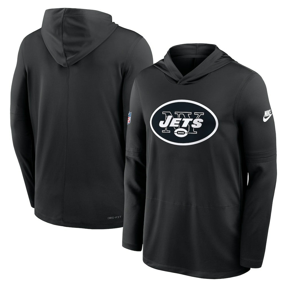 New York Jets Sideline Pass Accuracy Dri-FIT Long Sleeve Hoodie T-Shirt Black