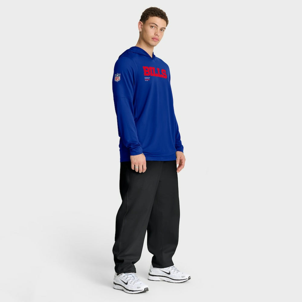 Buffalo Bills Sideline Pure Fury Performance Long Sleeve Hoodie T-Shirt Royal