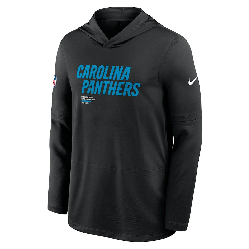 Carolina Panthers Sideline Pure Fury Performance Long Sleeve Hoodie T-Shirt Black