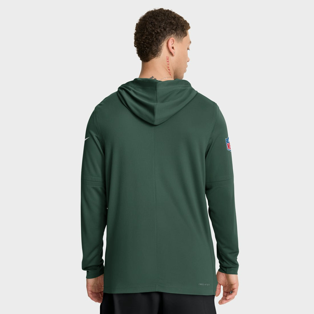 Green Bay Packers Sideline Pure Fury Performance Long Sleeve Hoodie T-Shirt Green