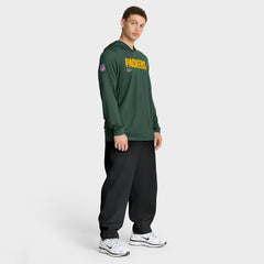 Green Bay Packers Sideline Pure Fury Performance Long Sleeve Hoodie T-Shirt Green