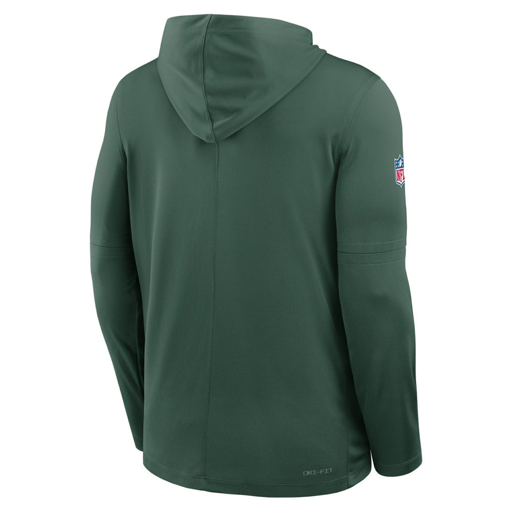 Green Bay Packers Sideline Pure Fury Performance Long Sleeve Hoodie T-Shirt Green