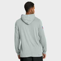 Las Vegas Raiders Sideline Pure Fury Performance Long Sleeve Hoodie T-Shirt Silver