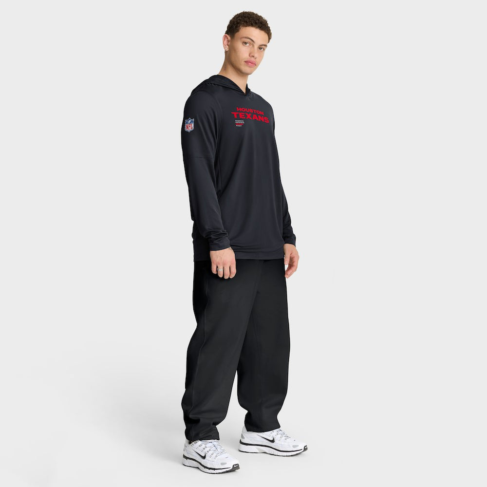 Houston Texans Sideline Pure Fury Performance Long Sleeve Hoodie T-Shirt Navy