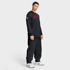Houston Texans Sideline Pure Fury Performance Long Sleeve Hoodie T-Shirt Navy
