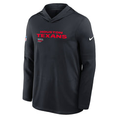 Houston Texans Sideline Pure Fury Performance Long Sleeve Hoodie T-Shirt Navy