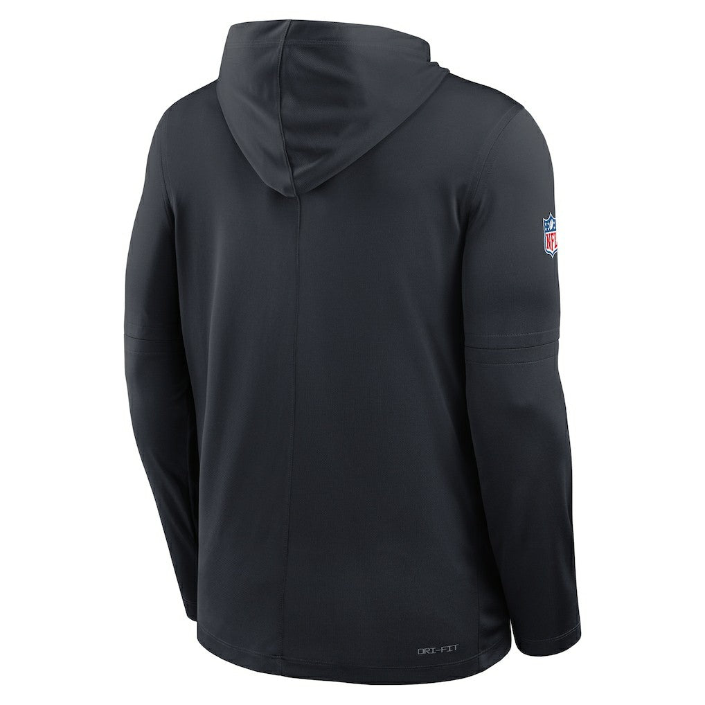 Houston Texans Sideline Pure Fury Performance Long Sleeve Hoodie T-Shirt Navy