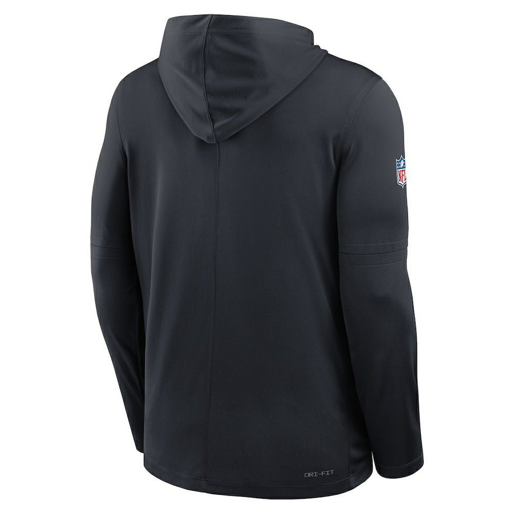 Houston Texans Sideline Pure Fury Performance Long Sleeve Hoodie T-Shirt Navy