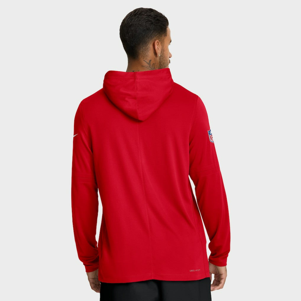 Houston Texans Sideline Pure Fury Performance Long Sleeve Hoodie T-Shirt Red