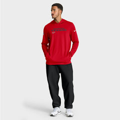 Houston Texans Sideline Pure Fury Performance Long Sleeve Hoodie T-Shirt Red