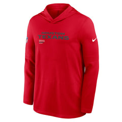 Houston Texans Sideline Pure Fury Performance Long Sleeve Hoodie T-Shirt Red