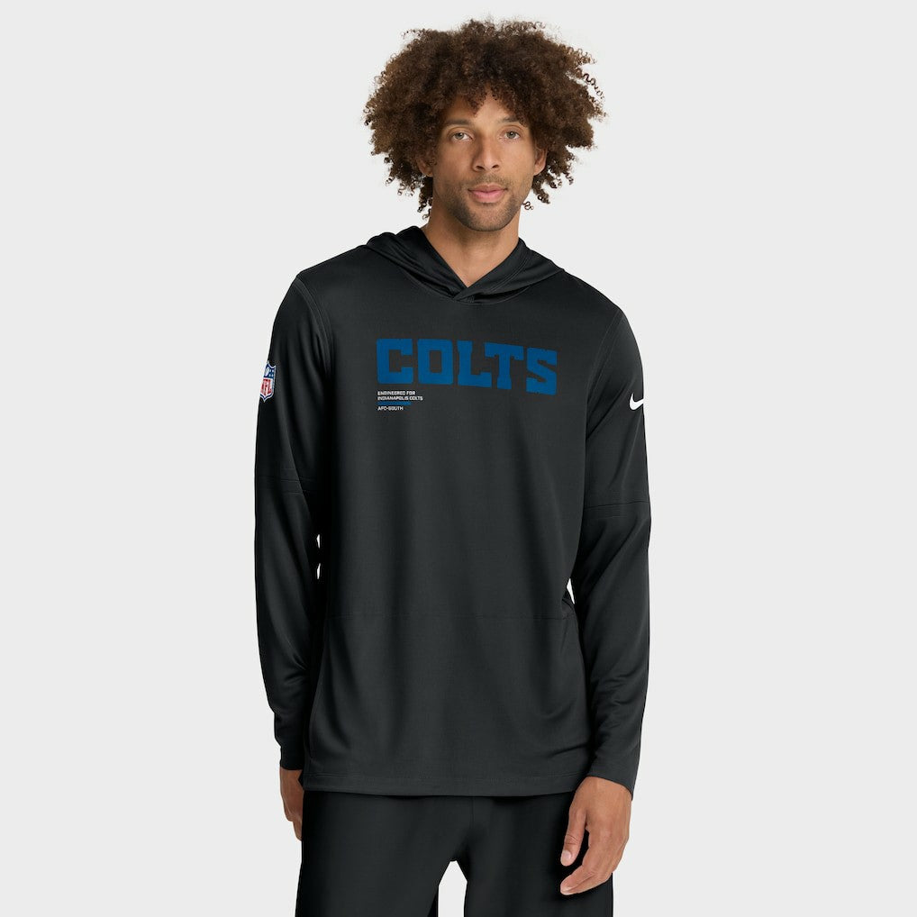 Indianapolis Colts Sideline Pure Fury Performance Long Sleeve Hoodie T-Shirt Black