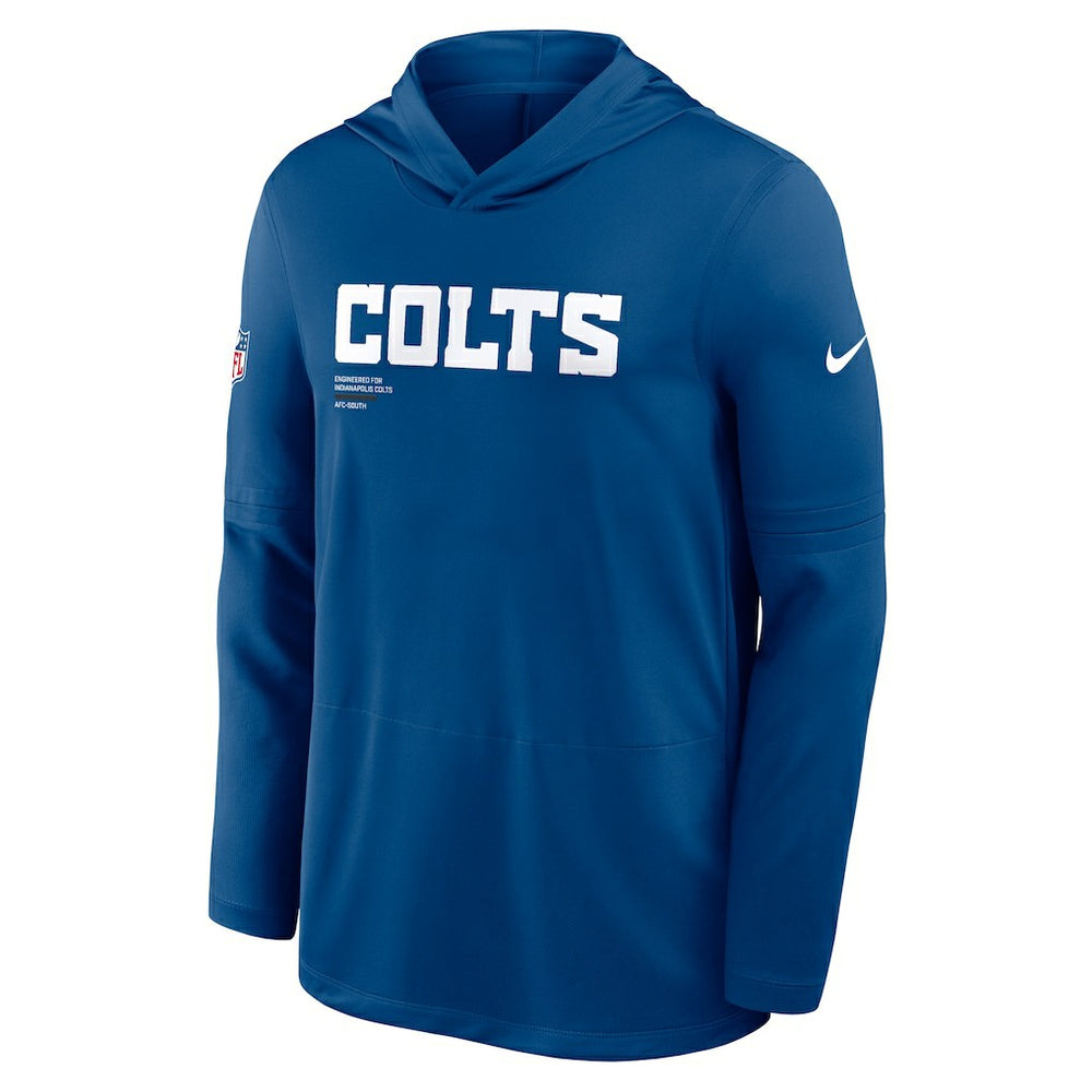 Indianapolis Colts Sideline Pure Fury Performance Long Sleeve Hoodie T-Shirt Royal