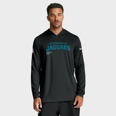 Jacksonville Jaguars Sideline Pure Fury Performance Long Sleeve Hoodie T-Shirt Black