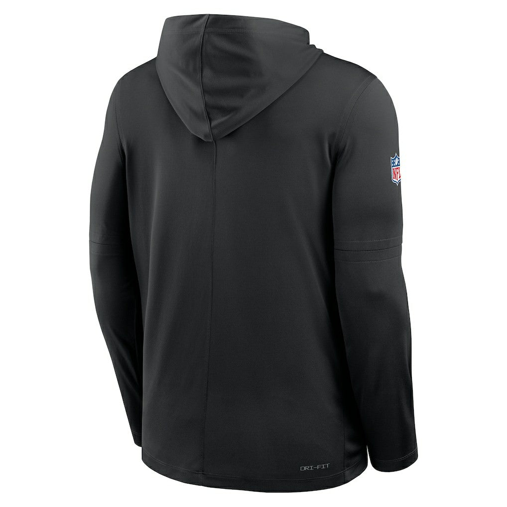 Jacksonville Jaguars Sideline Pure Fury Performance Long Sleeve Hoodie T-Shirt Black