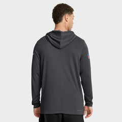Green Bay Packers Sideline Pure Fury Performance Long Sleeve Hoodie T-Shirt Anthracite