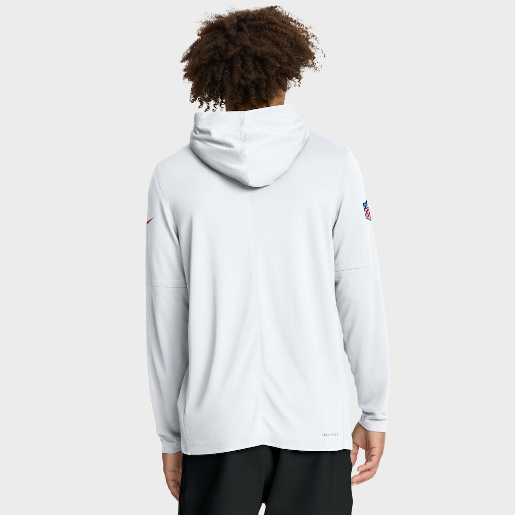 Kansas City Chiefs Sideline Pure Fury Performance Long Sleeve Hoodie T-Shirt White